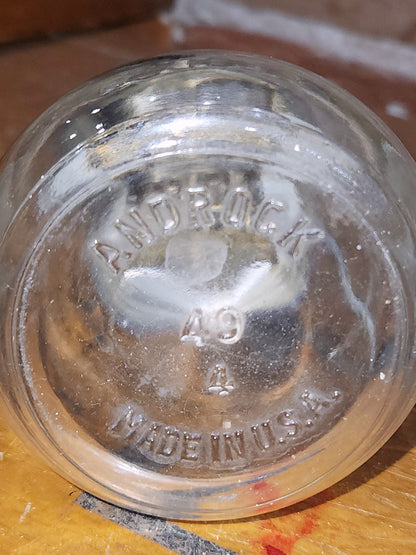 Vintage Androck Nut Spice Grinder with Glass Jar & Snowflake Design #49