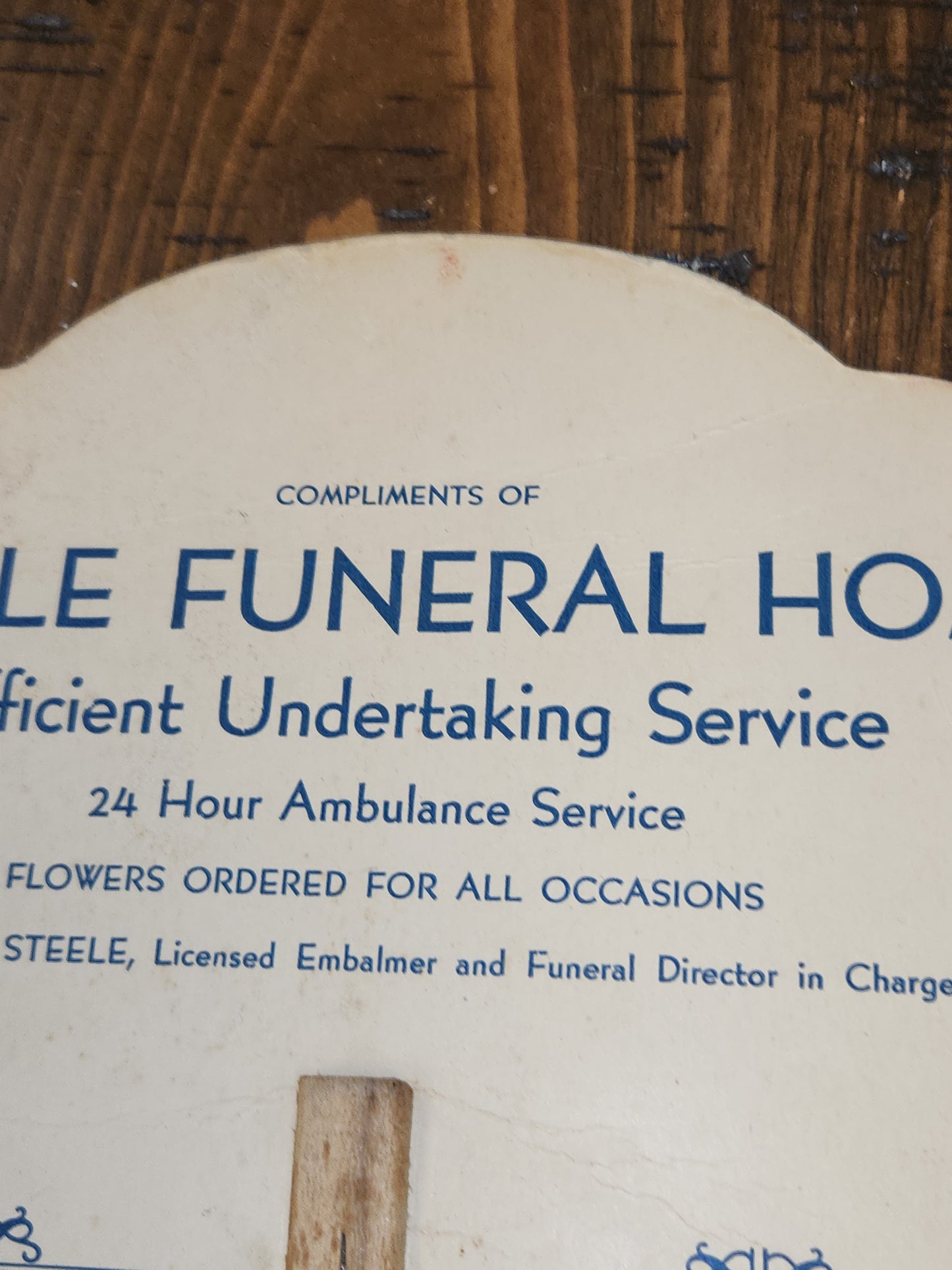 Vintage Advertising Fan Jesus and Lamb Steele Funeral Home Nebraska T.D.M Co. Red Oak Iowa fan8