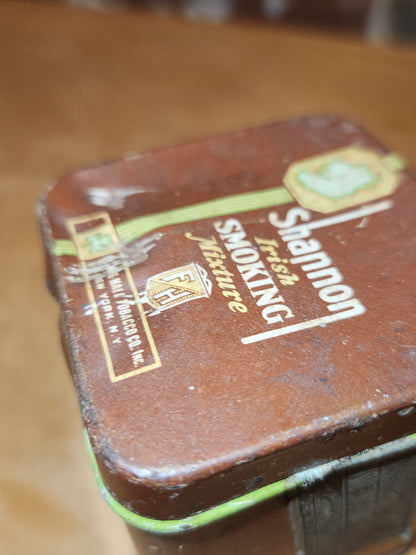 Vintage Shannon Irish Smoking Mixture Tin Fleming Hall Tobacco Co N.Y. USA EMPTY NO Contents tin87