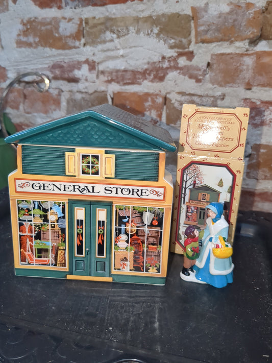 Vintage 1982 Avon McConnell's Corners General Store  town shoppers Christmas Collection ceramic av098
