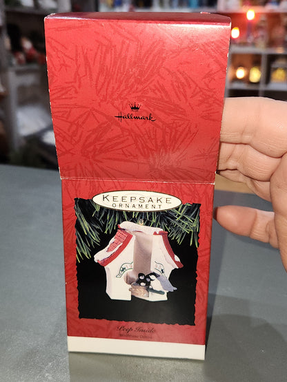 Three Vintage Hallmark Keepsake Ornaments 1986 Treetop Trio  1993 Peep Inside Birdhouse  1992 Egg Nog Nest