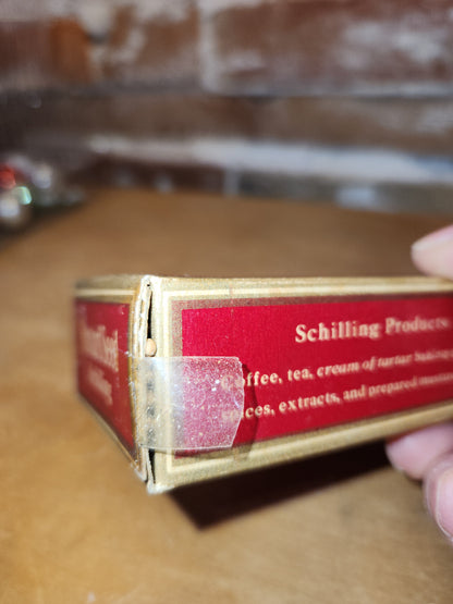 Vintage Schilling Spice Box Mustard Whole Seed Mostly Empty 2 Ounces Schilling Spice & Co. SAN Francisco t671