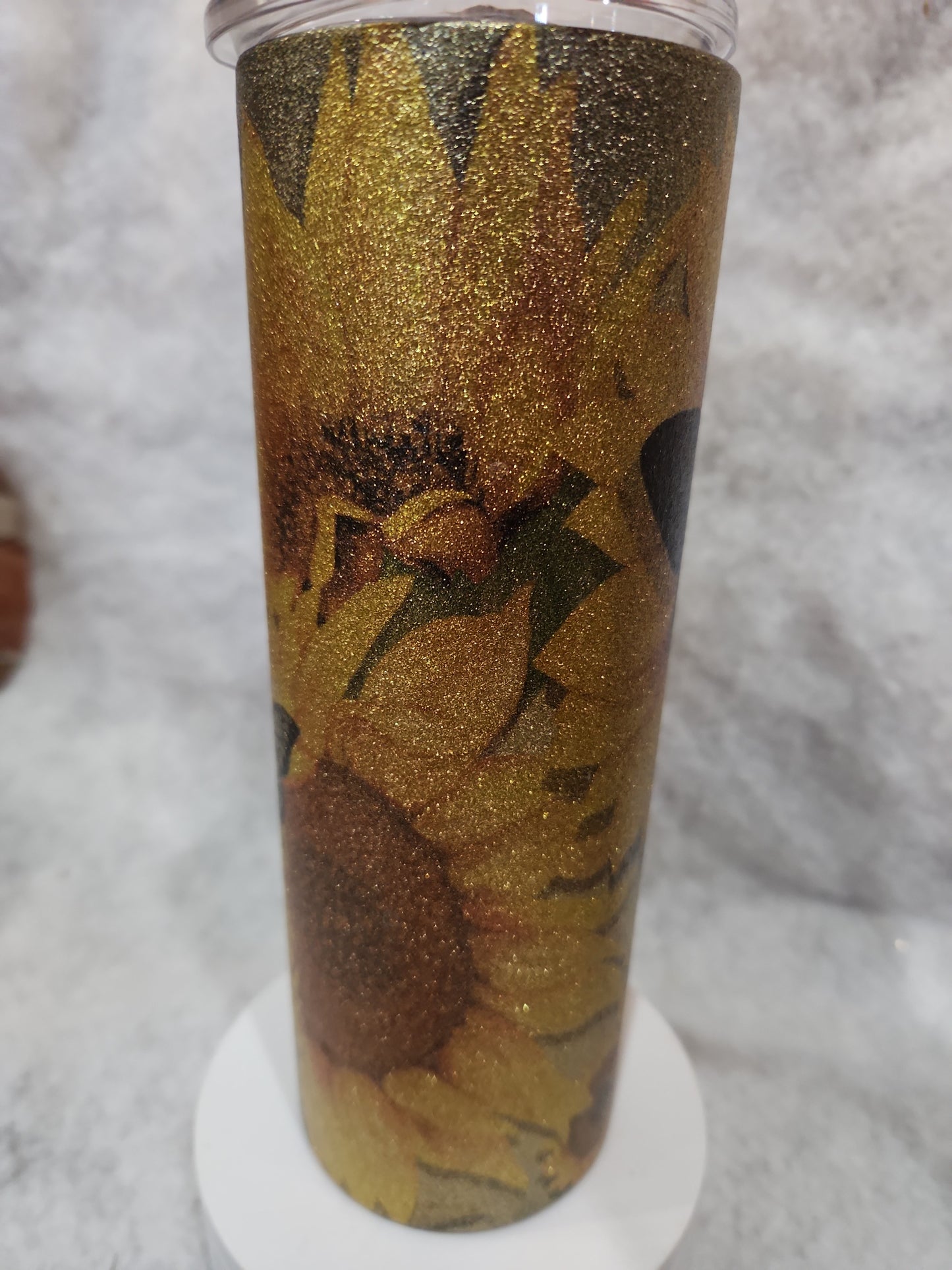 20 Oz Stainless Steel Insulated Glitter Tumbler Butterflies And Sunflowers 20gb