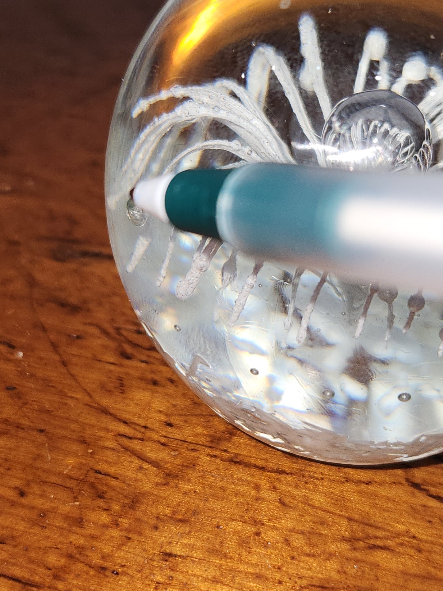 Vintage paperweight ring holder glass pw1