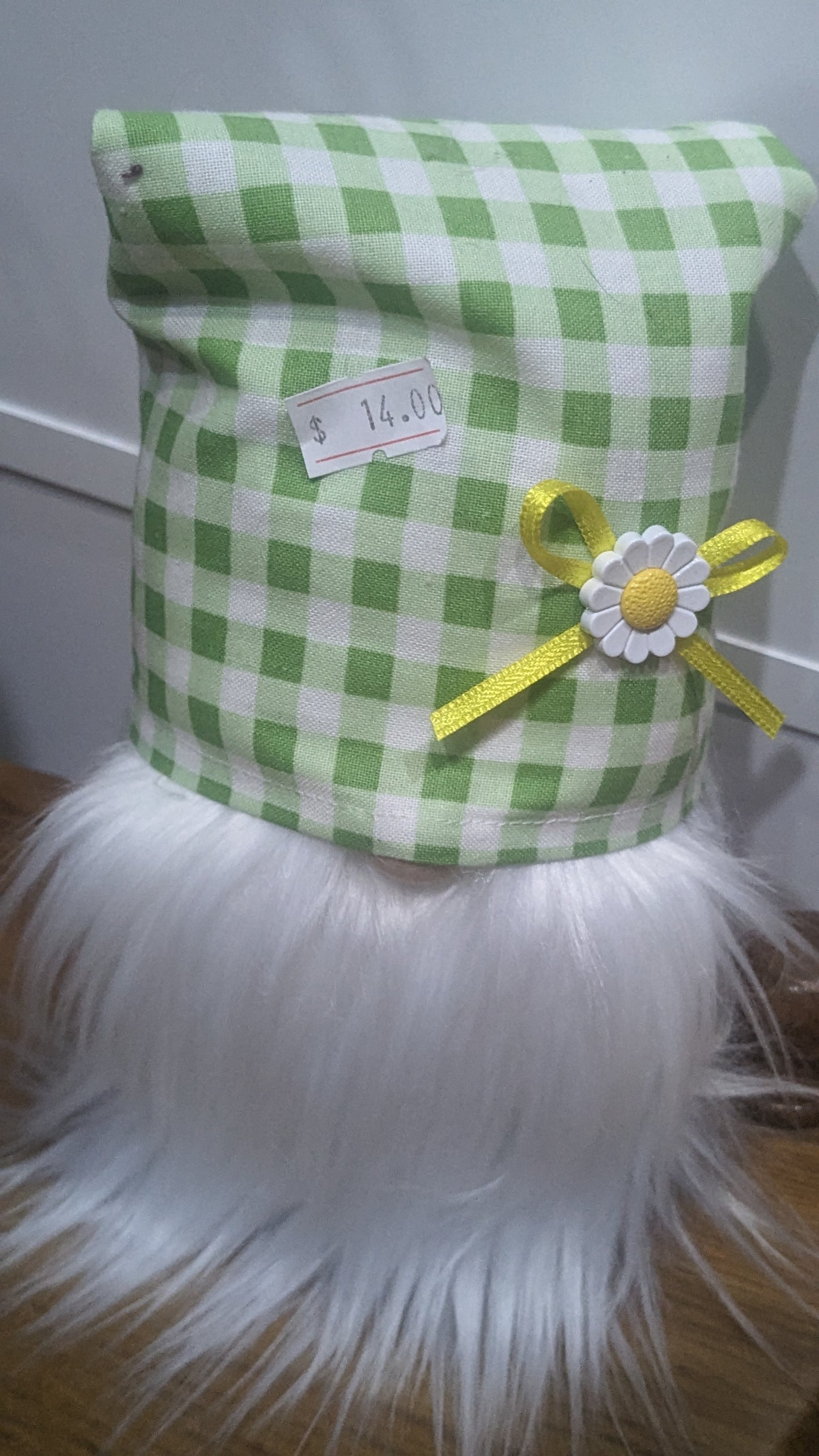 Green gingham gnome