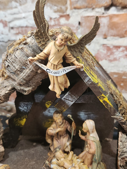 Vintage Fontanini Depose 1983 made in Italy Jesus Mary Joseph, 3 wise men, camel, goat, sheep, Angel stable