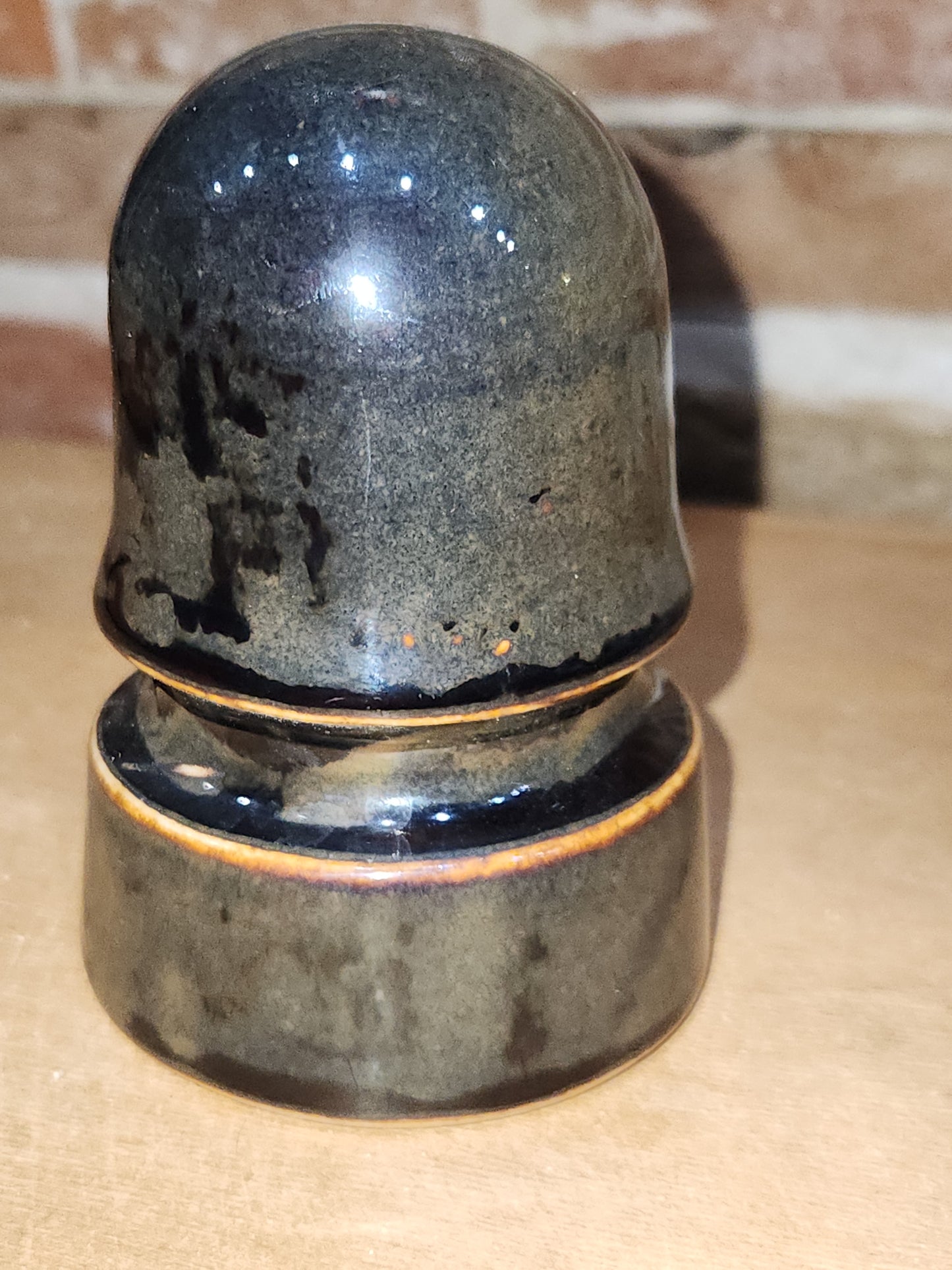 Vintage Unique Green Brown Glaze Beehive Porcelain ins10