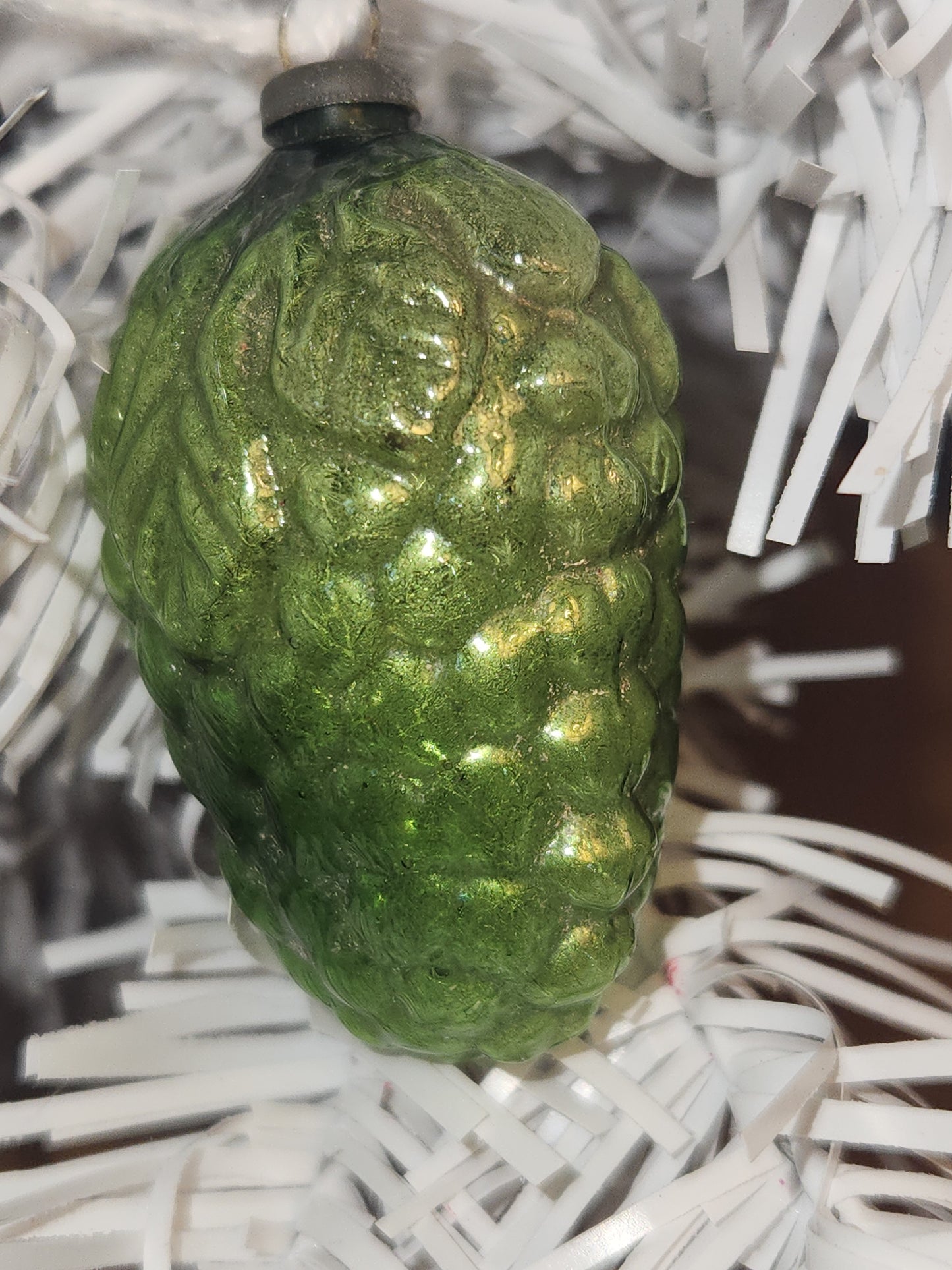 Vintage Antique Figural Glass Ornament Green Grape Cluster Christmas Ornaments for Feather Tree vo5