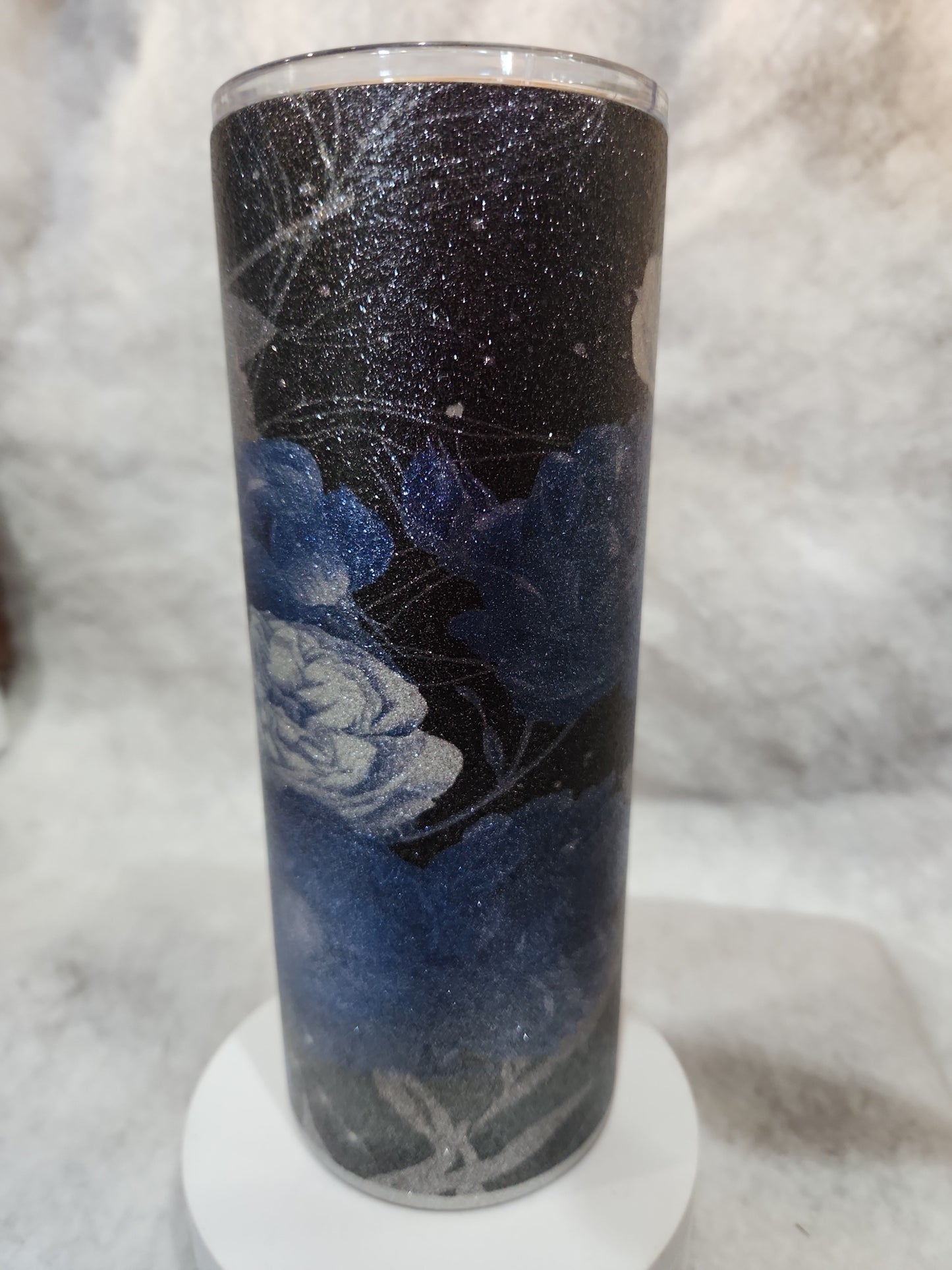 25 Oz Stainless Steel, Insulated, Glitter Flower Tumbler tgf7