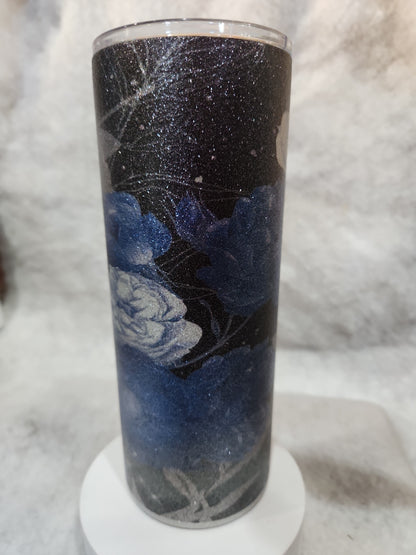 25 Oz Stainless Steel, Insulated, Glitter Flower Tumbler tgf7