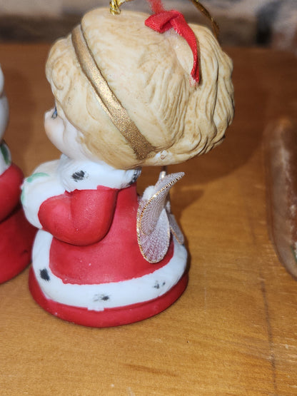 Vintage Jasco L'll Chimmers Ornament Bell Dogs and Angel set of 3