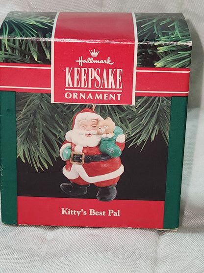 Vintage Hallmark Keepsake Ornament 1990 Kitty's Best Pal