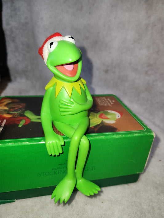Vintage Hallmark Christmas Stocking Hanger Holder Kermit the Frog 1980 Muppets sh238