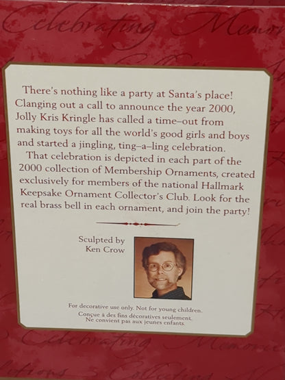 Hallmark keepsake Collectors Club ornament 2000 Jingle Bell Kringle Santa ho43