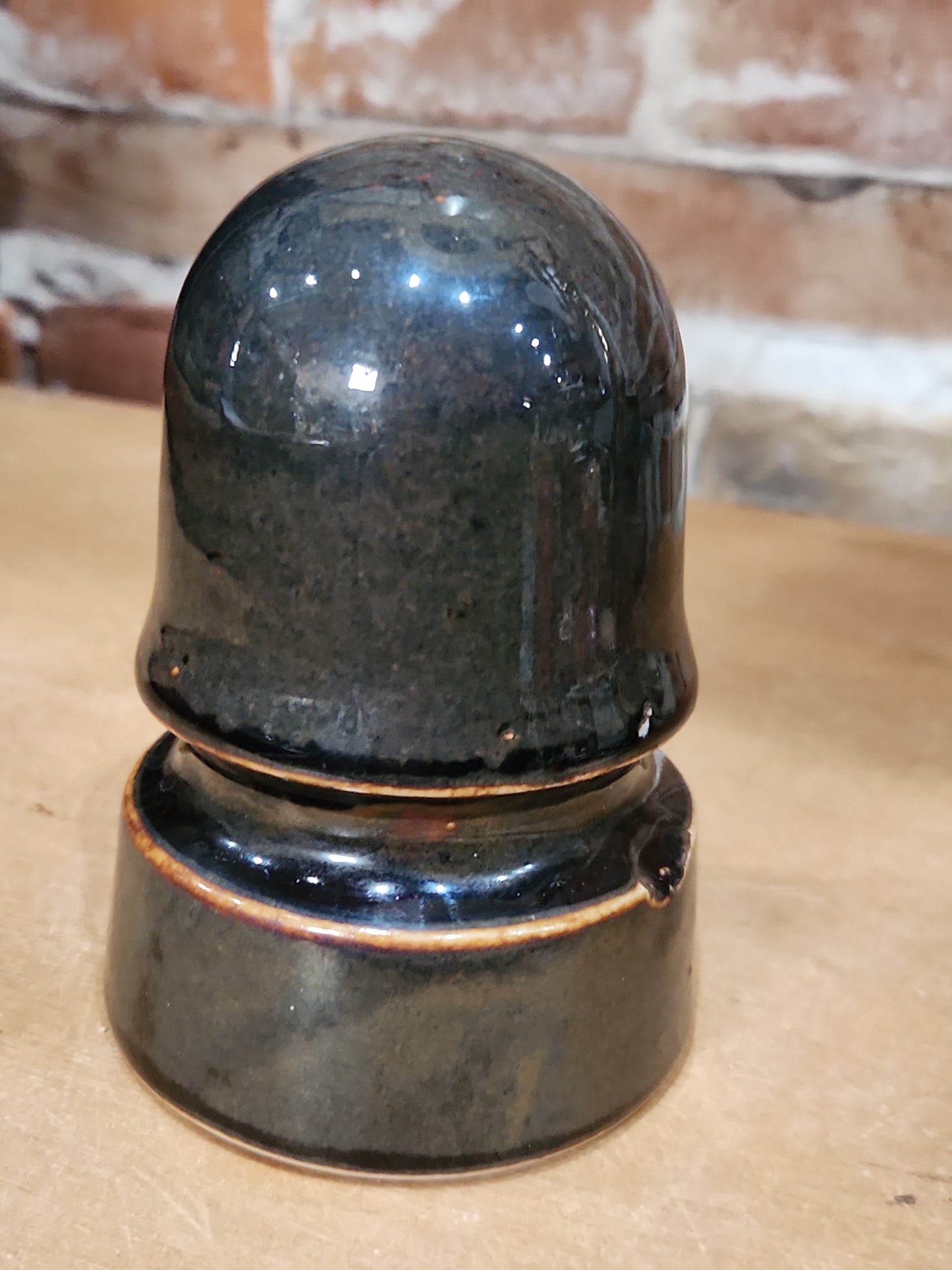 Vintage Unique Green Brown Glaze Beehive Porcelain ins10