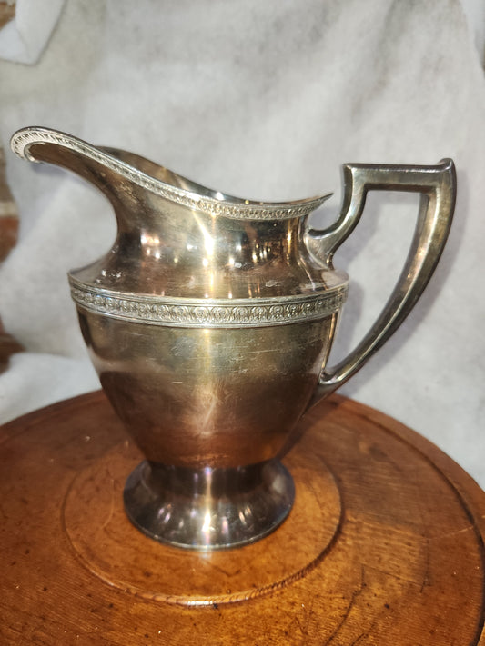 Vintage Pairpoint rosette silver plater water pitcher 8.25 Granny Core Cottage Decor