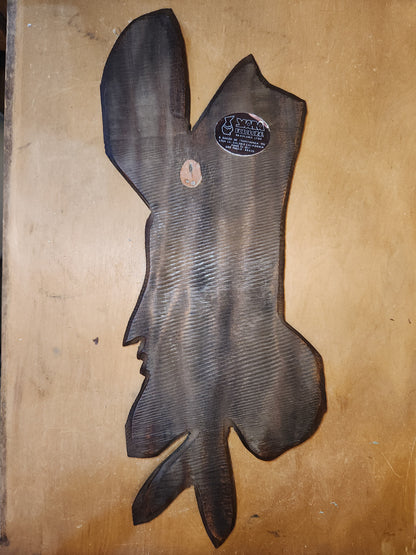 Vintage Brazilian Folkart Decorative Wooden Wall Sculpture Carving Yara Folclore Made in Brazil wh1