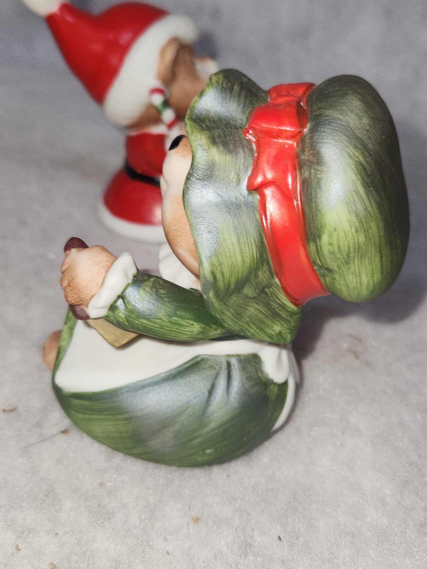 Vintage Homco Ceramic Christmas Bear Family #5600 Made in Taiwan