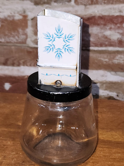 Vintage Androck Nut Spice Grinder with Glass Jar & Snowflake Design #49