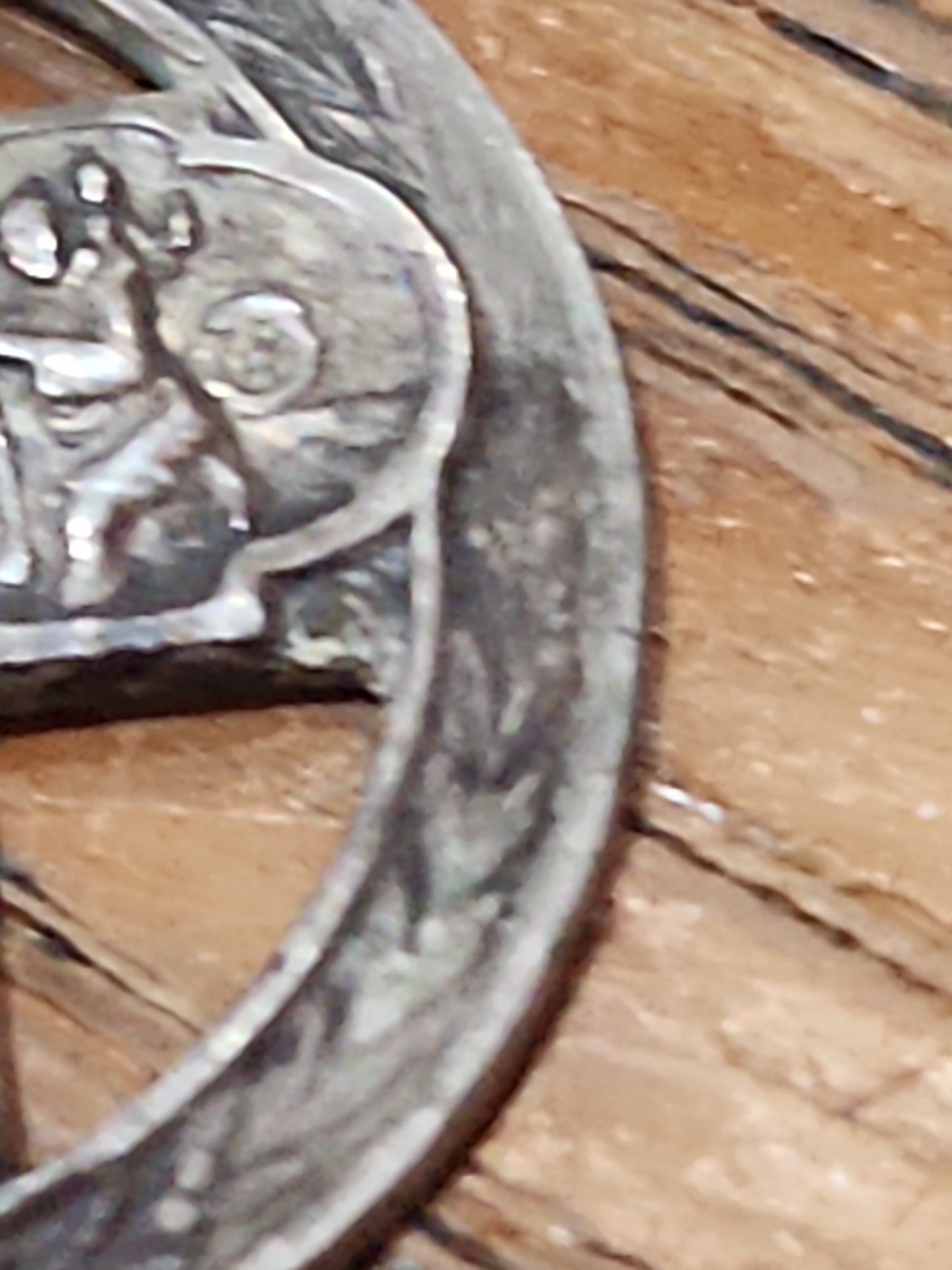 Vintage Sterling Silver Catholic 4 Way Cross Mary Jesus Medal Pendant cm71