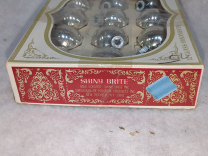 box of Shiny Brite silver ornament 1 1/2" bo5