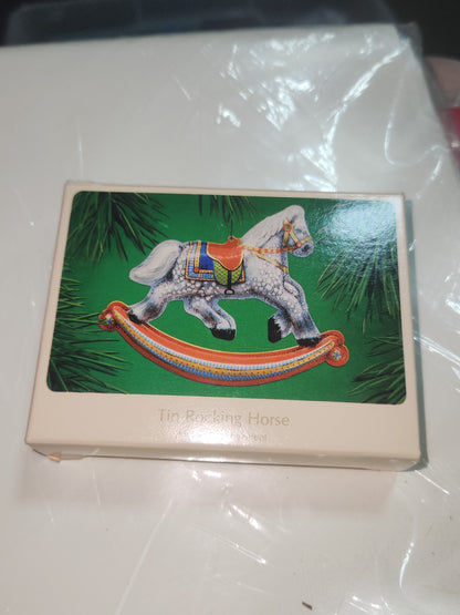 Vintage Hallmark Keepsake Ornanent Tin Rocking Horse 1983