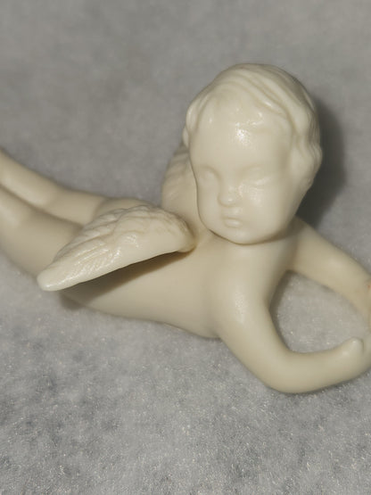 Vintage flying Cherubs Angels Fine Bisque Porcelain Candle Huggers China an69