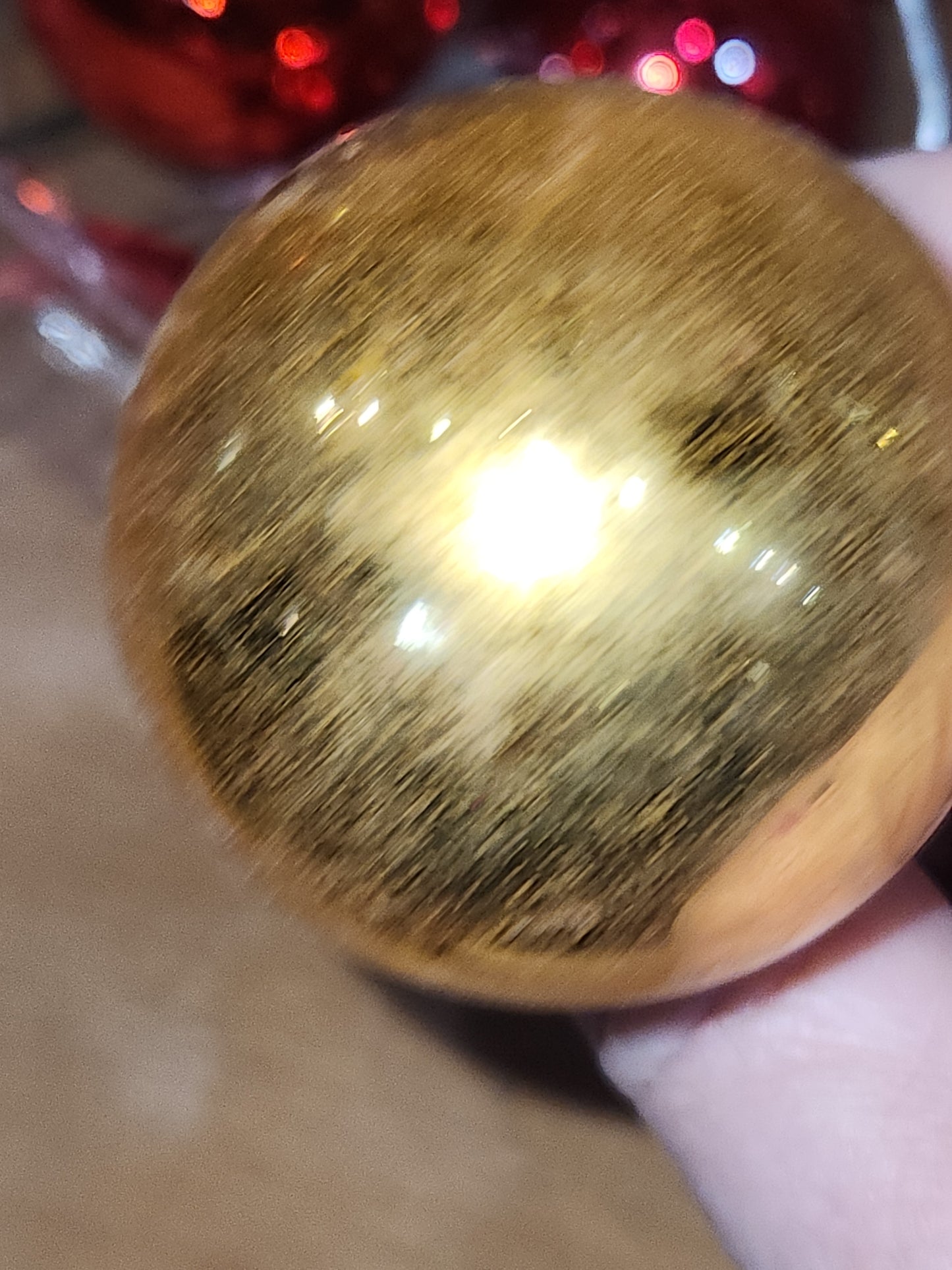 Vintage Mercury Glass Ball Ornament on Picks or Stems Red and Gold Nearly 2" Set of 7 mg5