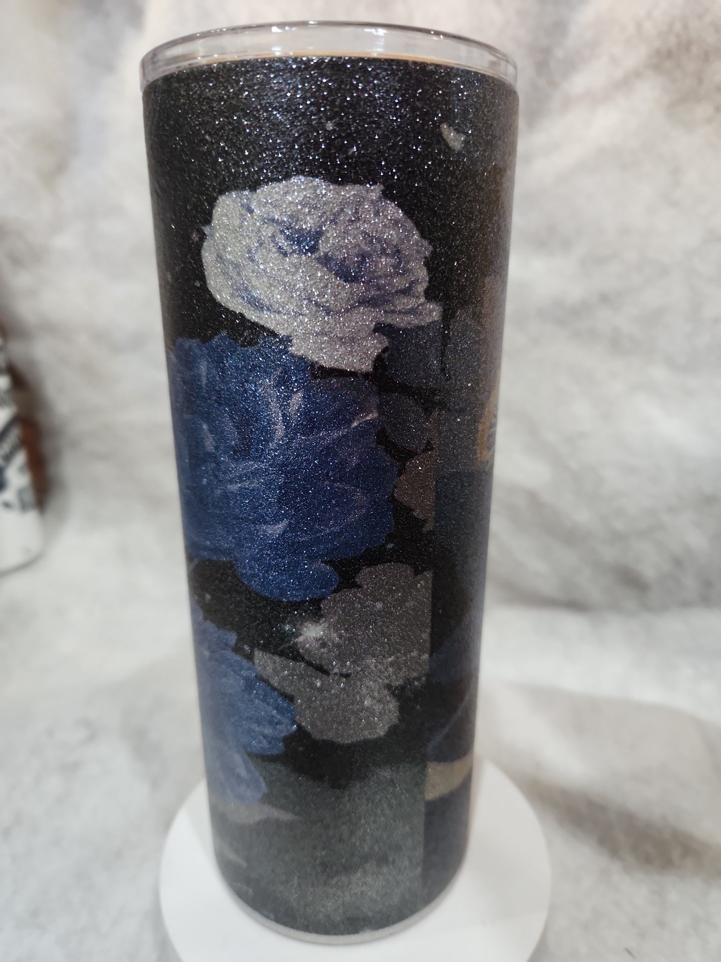 25 Oz Stainless Steel, Insulated, Glitter Flower Tumbler tgf7