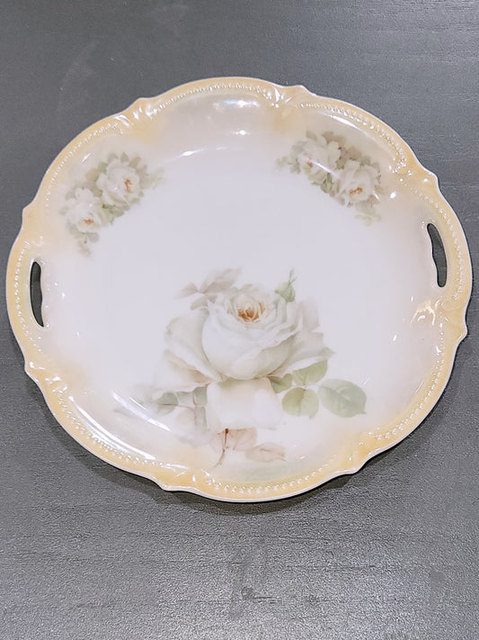 Antique Koenigszelt Silesia handled serving platter or plate. Germany pl77