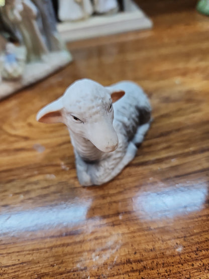 Vintage Homeco 5216 Nine Piece Bisque Porcelain Nativity set