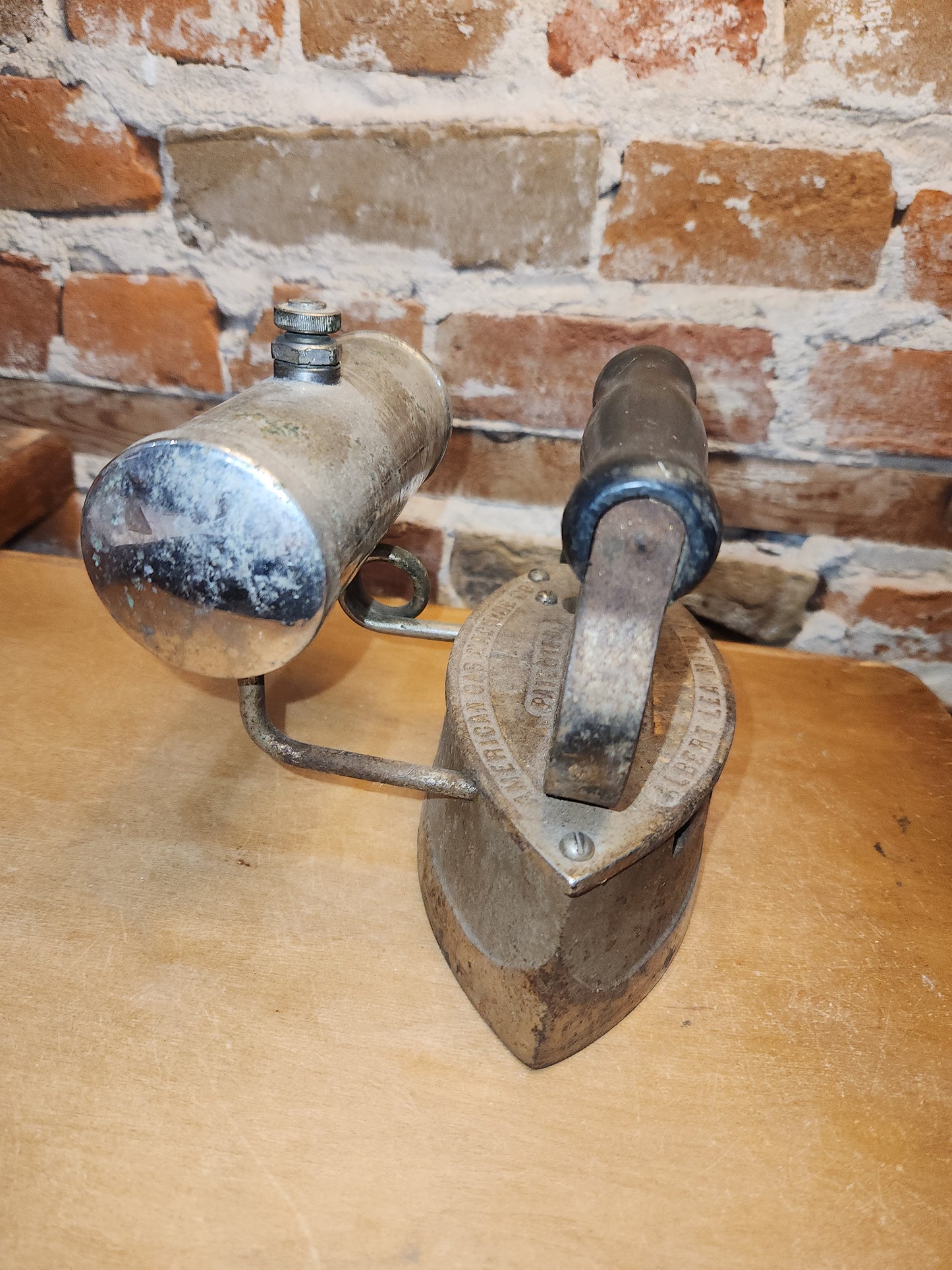 Antique Gasoline Powered Sad Iron American Gas Machine Co. Albert Lea Minnesota Patented 1912 si3