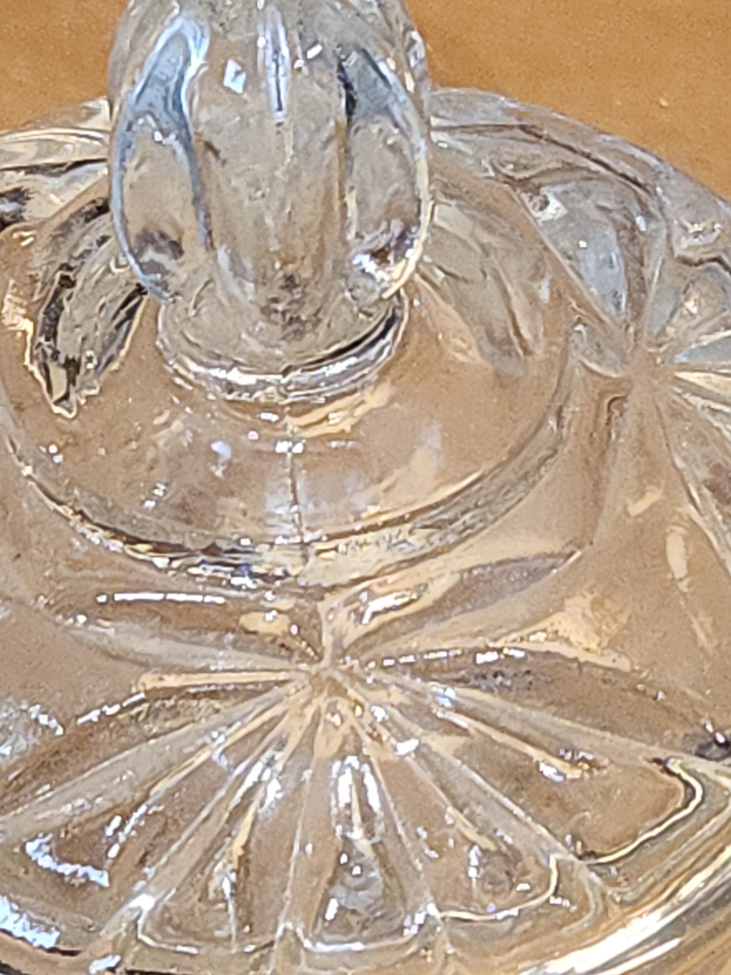 Vintage Anchor Hocking Pressed Glass Compote Candy Dish Wexford Pattern g71