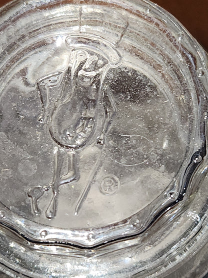Vintage Anchor Hocking Planters Mr. Peanut Clear Glass Jar With Lid 1980s jr6