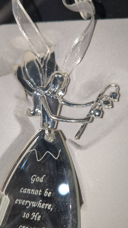 Angelic Reflection angel ornament "God cannot be everywhere, so He created mothers" ang66
