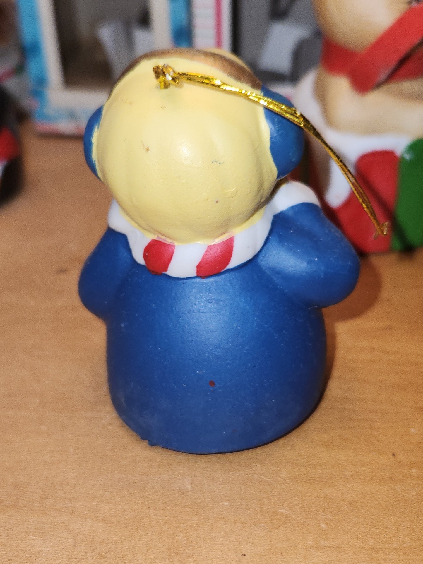 Vintage 3 Giftco Holly Bells and 1 BOA Ring-a-Lings Porcelain Bell Ornaments Set of 4