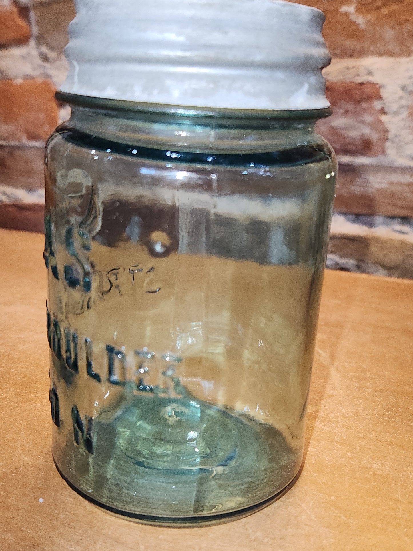 Vontage Atlas Strong Shoulder Mason Clear Glass Pint Jar with Atlas Zinc Lid jar99
