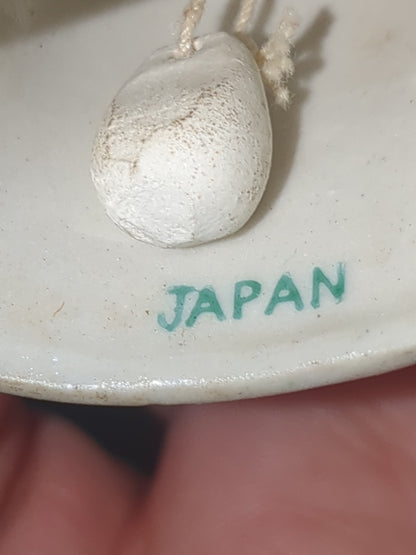 Napco porcelain Tree Shaped Bell Ornament with Season's Greetings. Japan bell2