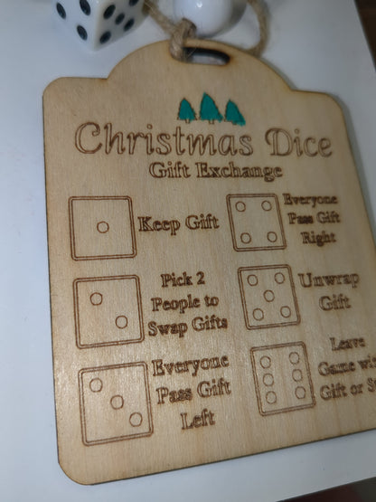 Wooden ornament Christmas dice game