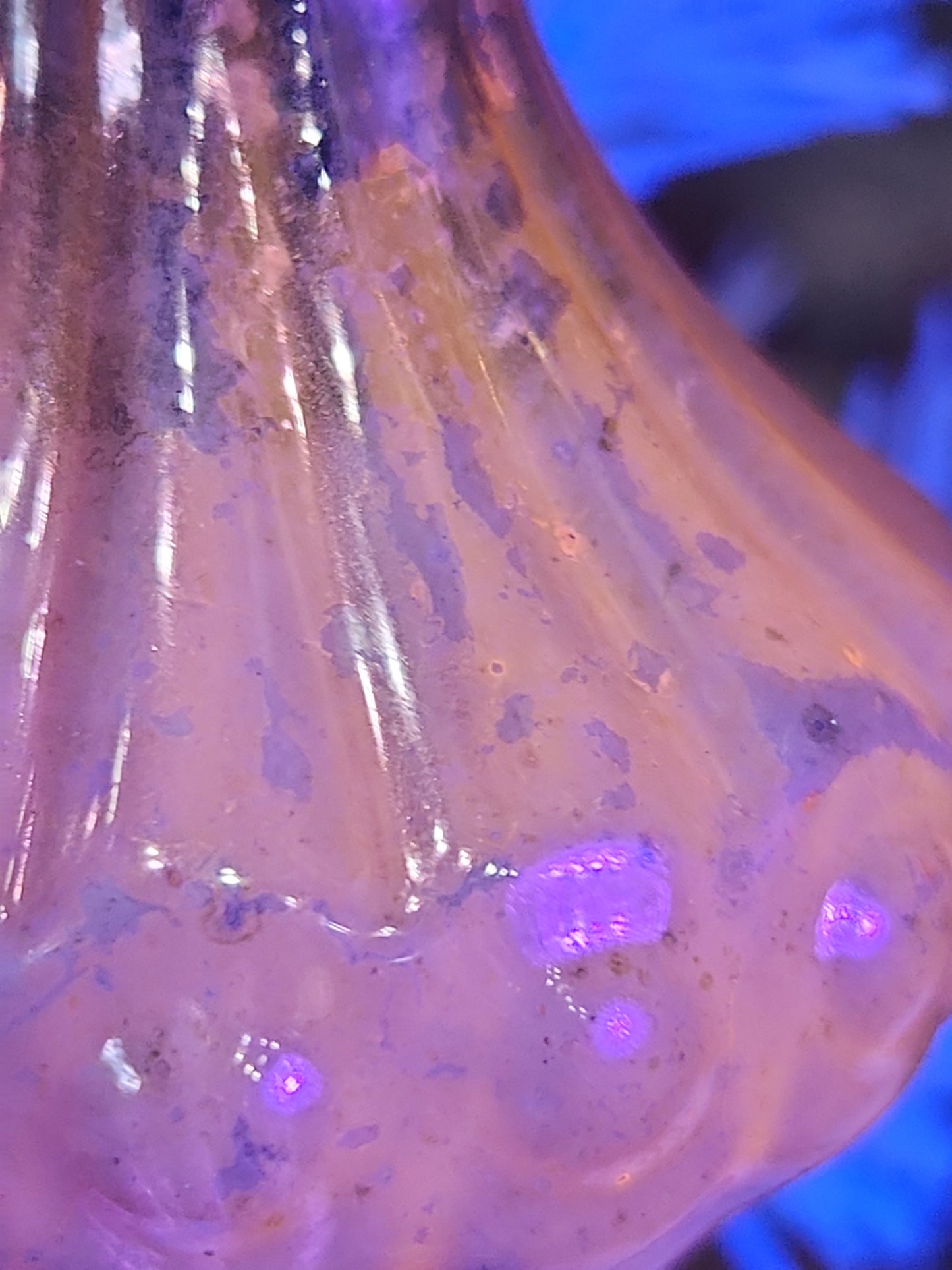 Vintage Glass Bumpy Lantern Chandelier Ornament Pink Christmas GLOWS o22