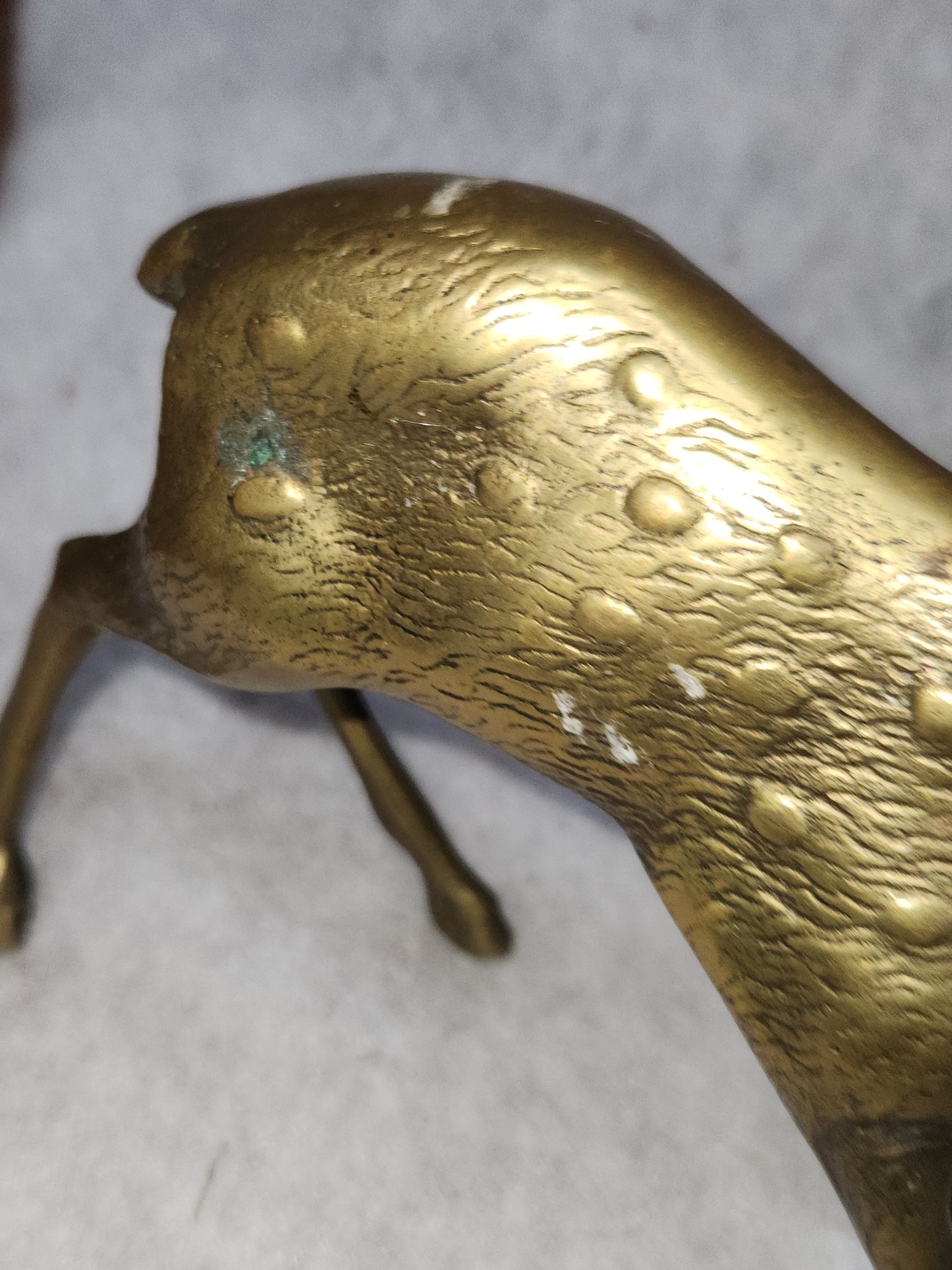 Vintage Solid Brass Doe and 8 Point Prancing Buck Korea br150
