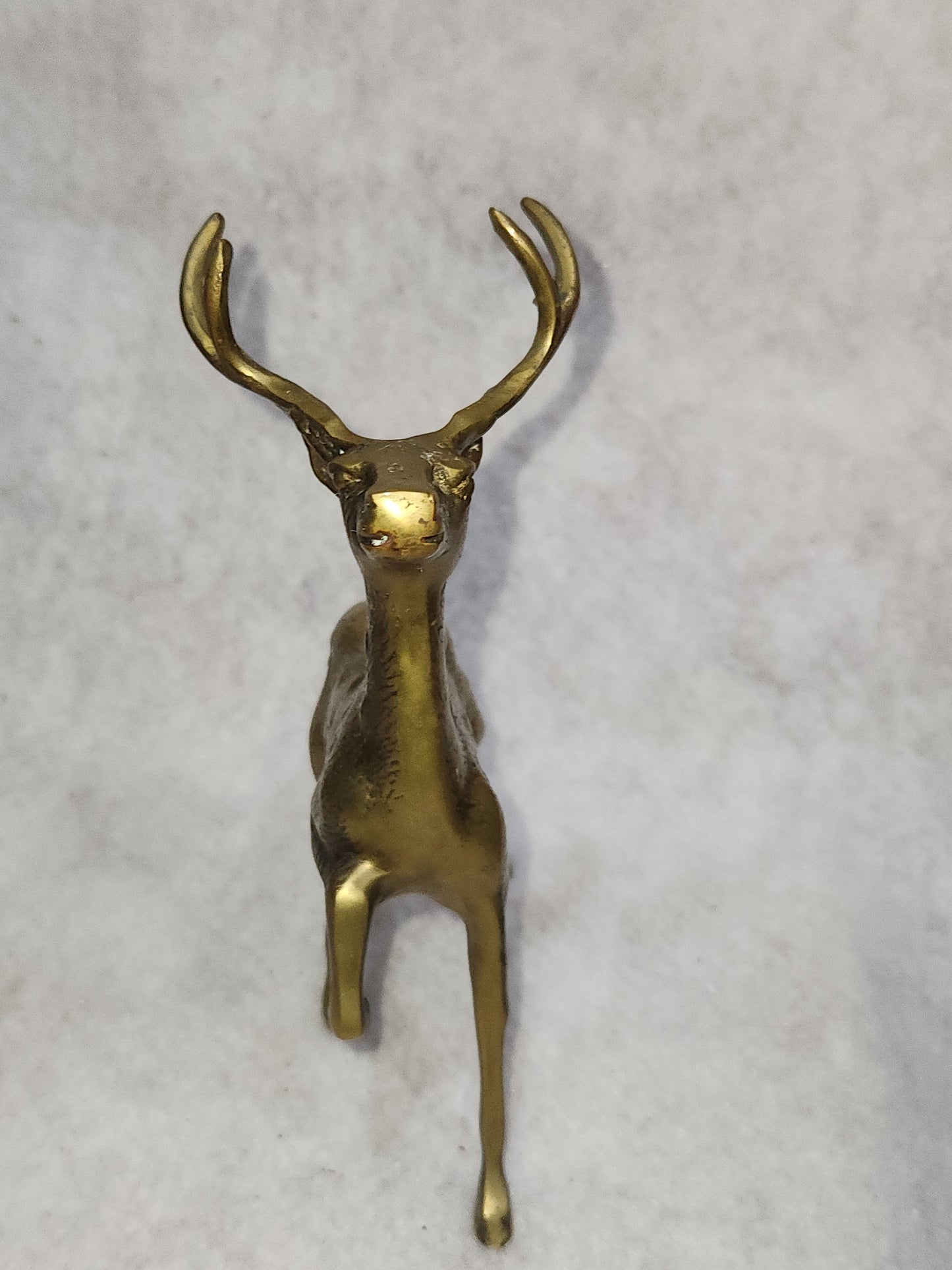Vintage Solid Brass Doe and 8 Point Prancing Buck Korea br150