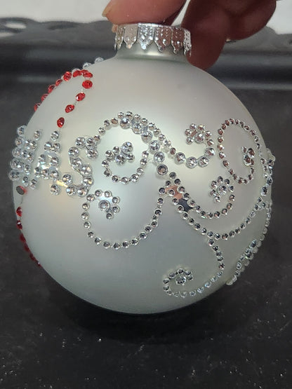 I love Christmas Bling by Krebs glass Chrristmas ornament