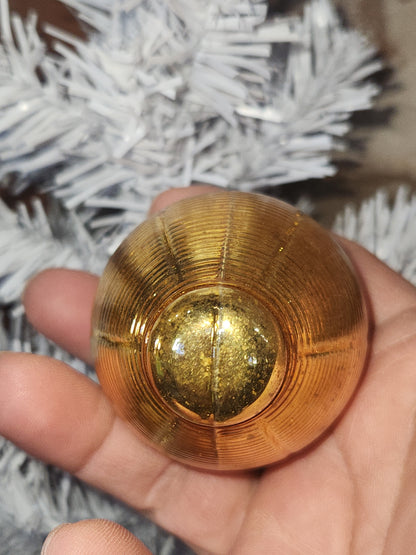 Vintage Shiny Brite Glass Chinese Lantern Ornament Gold Christmas Ornament vo30