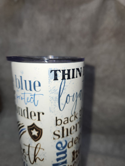 20 oz stainless steel insulated Tumbler police officer tp7