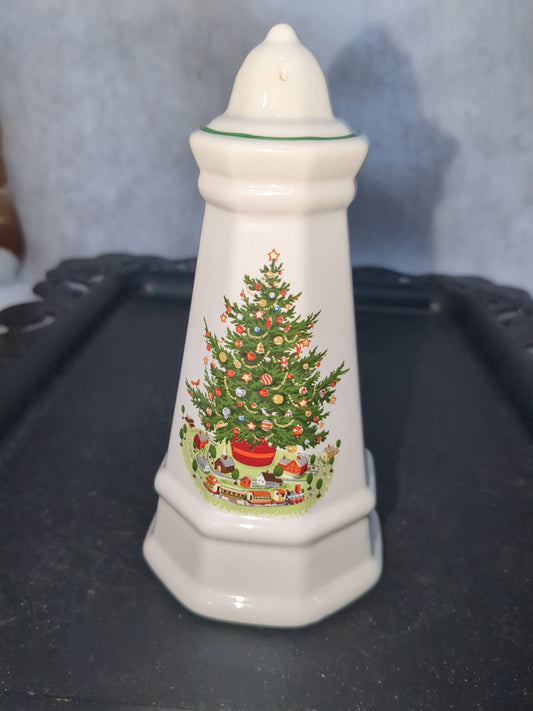 Vintage replacement Pfaltzgraff Christmas Tree Heritage Salt Shaker Tall Porcelain. ONE SHAKER ONLY