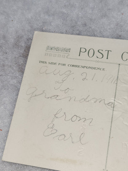 Antique Vintage Embossed Postcard Best Wishes Birthday Wishes Germany John Winsch 1912 pc67