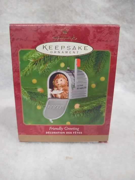 Vintage 2000 Hallmark Keepsake Ornament Friendly Greeting Hedgehog