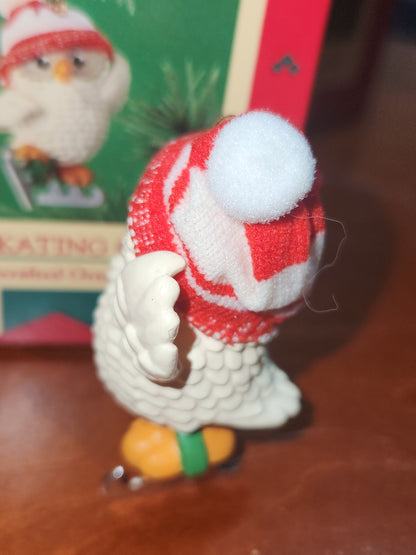 Vintage Hallmark Keepsake Ornament Ice-Skating Owl 1985 miniature