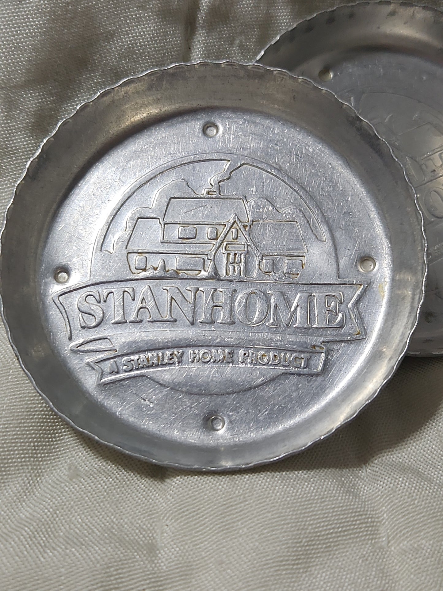 Vintage Stanhome Aluminum promotional coaster set of 6.